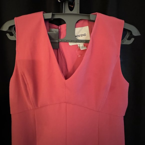 Lands' End Candy Pink Italian Crepe Empire Waist Circle Work Social Dress sz 2 - Picture 8 of 10